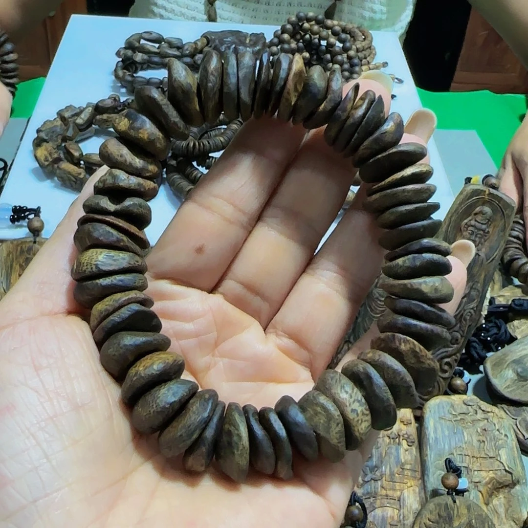 手串沉香羊**君海南白奇乌身沉水瘤疤树丁33克多样性发