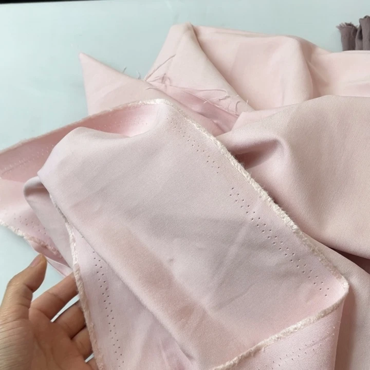 天丝（莱赛尔纤维）浅粉色天丝亚麻2米