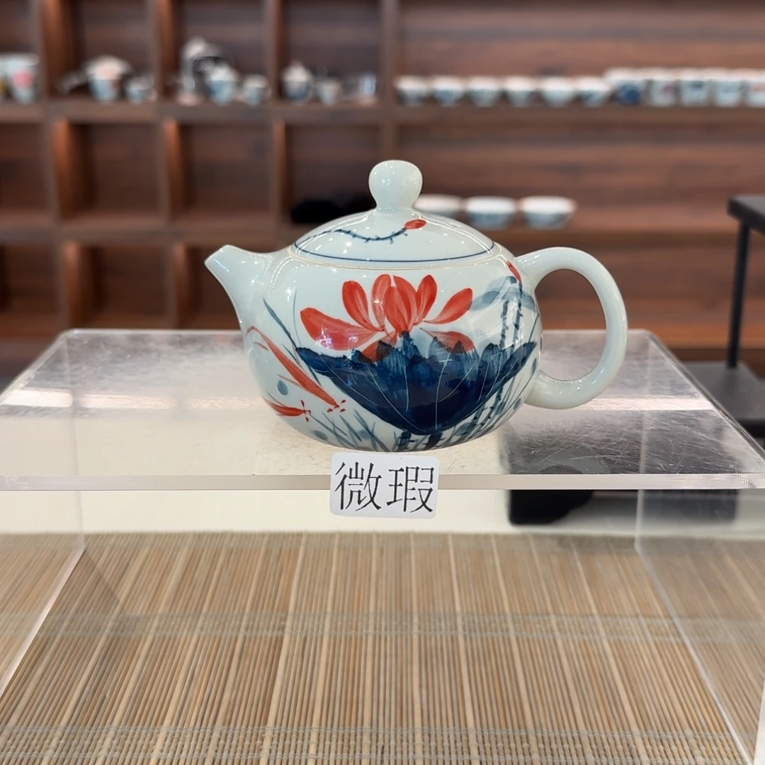釉下手绘茶具微瑕