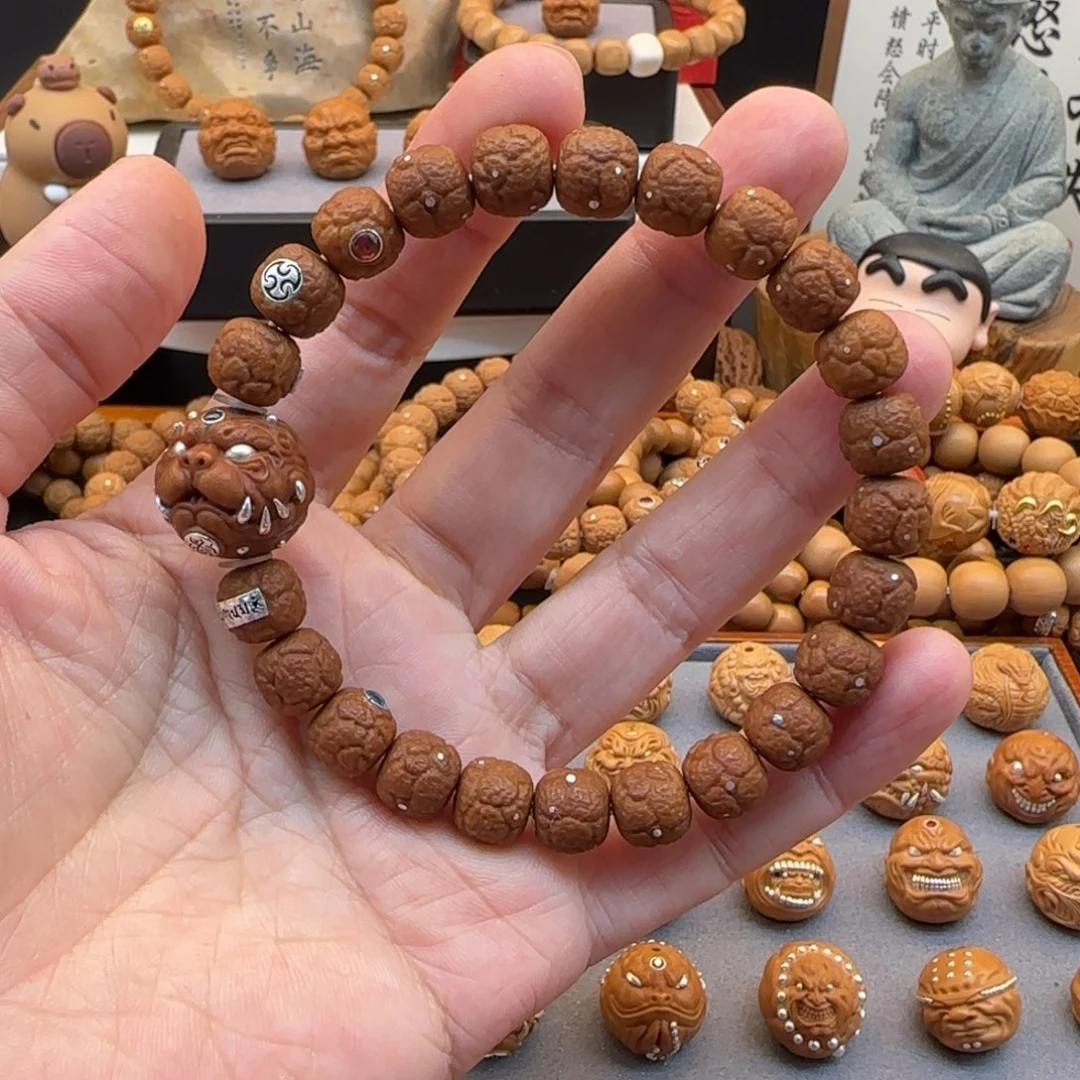 猴头核桃吊坠Q*饕餮