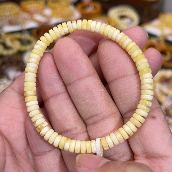 蜜蜡未镶嵌手链精切隔片5.8mm