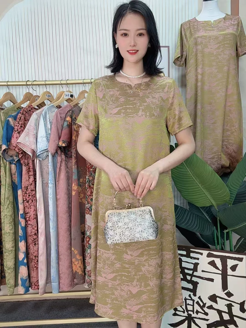 123夏季宽松连衣裙女装连衣裙裙子中长款中国风时尚9