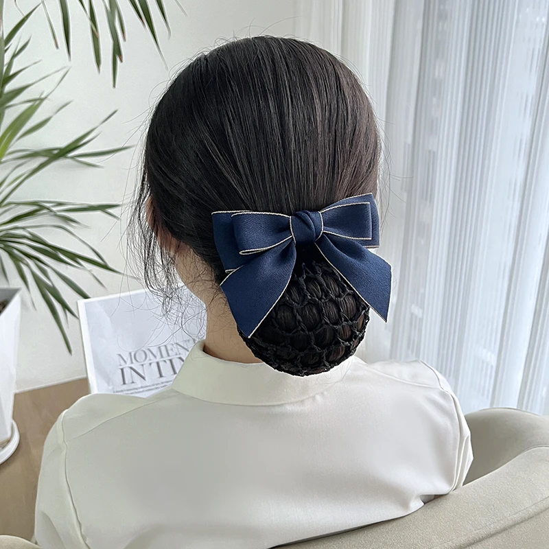 发网女盘头发护士头花服务员工作网兜银行空姐职业高级感头饰发饰