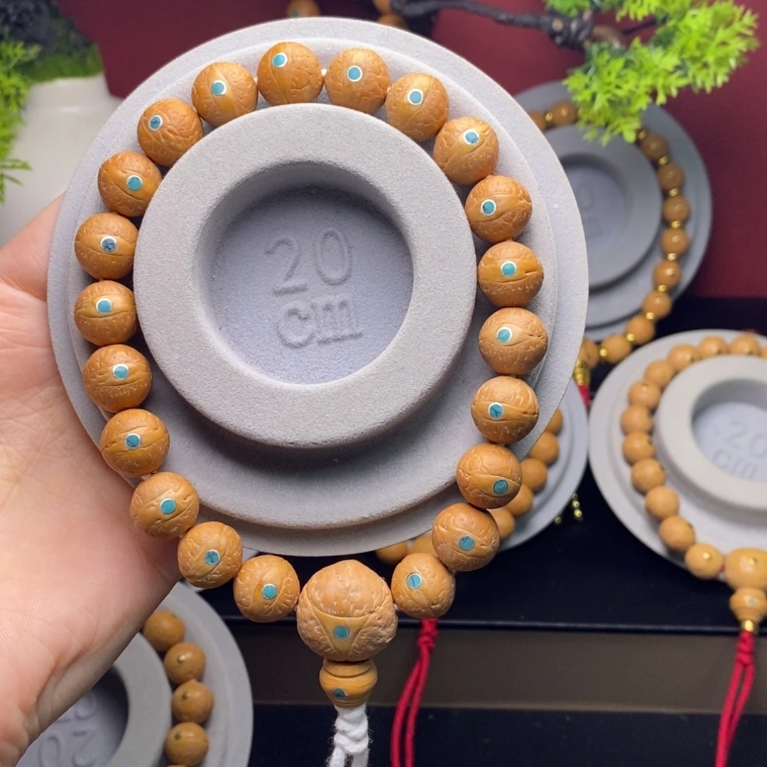 手串凤眼菩提12镶嵌松