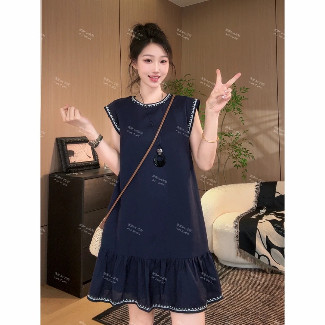 【mus订制】高品质亚麻中长款连衣裙25024