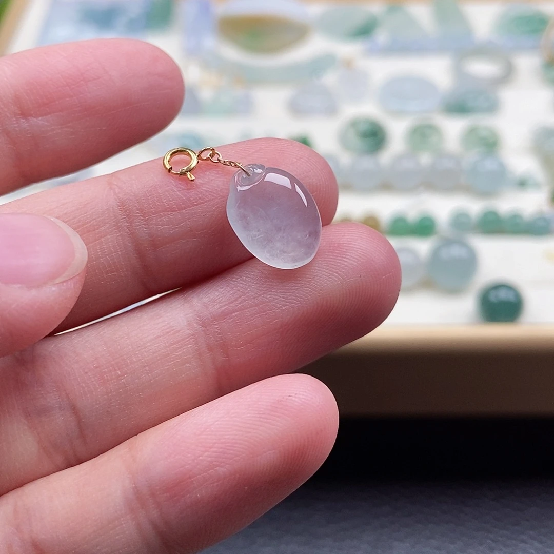 翡翠18K金镶嵌手串翡翠