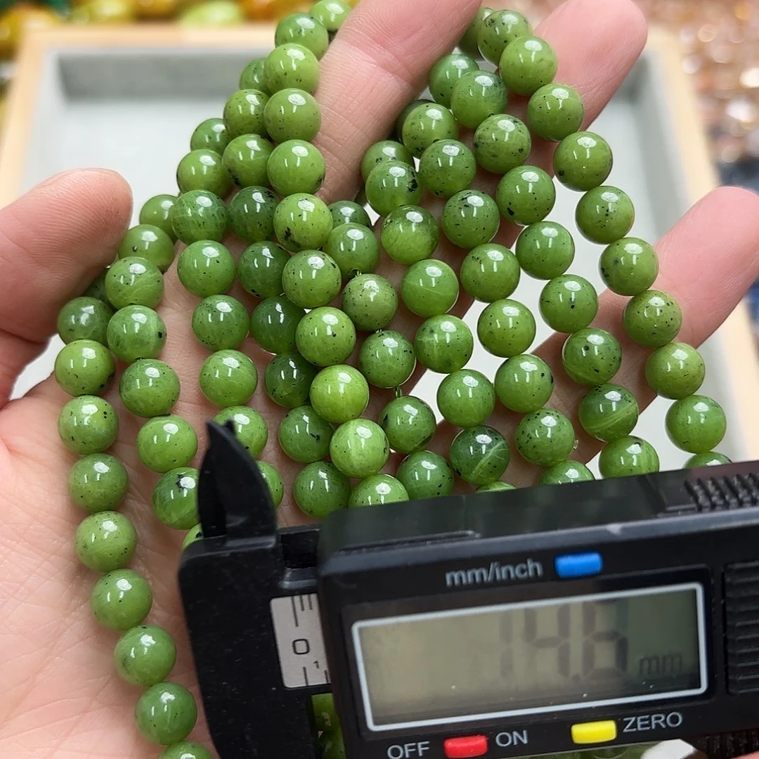 玛瑙/玉髓未镶嵌珠宝半成品卡8加拿大玉圆珠一条