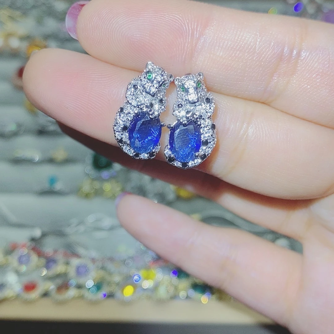 【闪购商品】托帕石耳饰银S925镶嵌