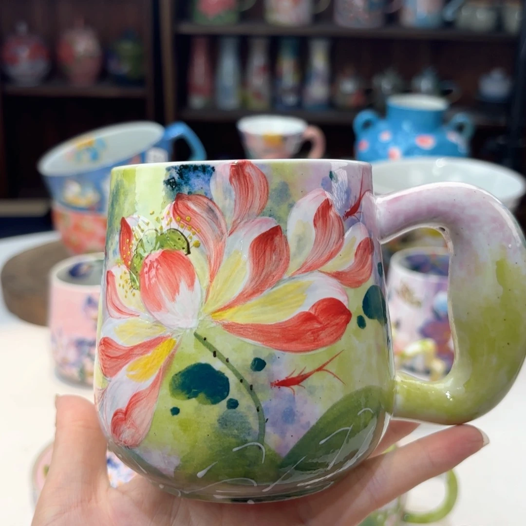 景德镇手绘高温釉下彩陶瓷茶具