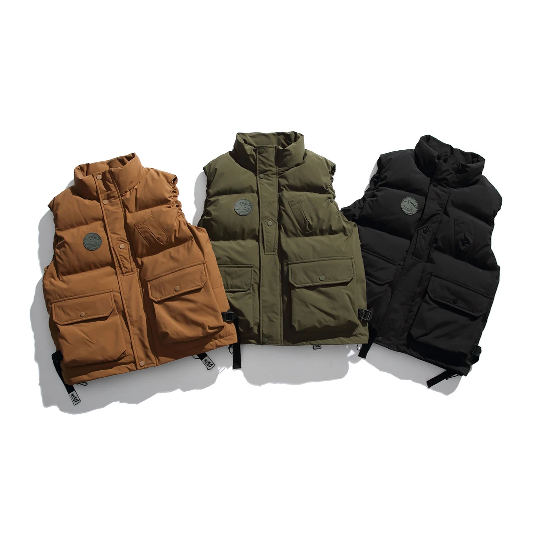 山系复古工装立领棉服马甲男秋冬加厚坎肩无袖外套保暖潮