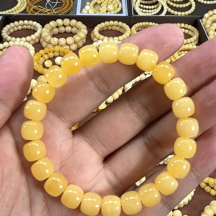 未镶嵌蜜蜡手串纯天然俄料鸡油黄精工老型