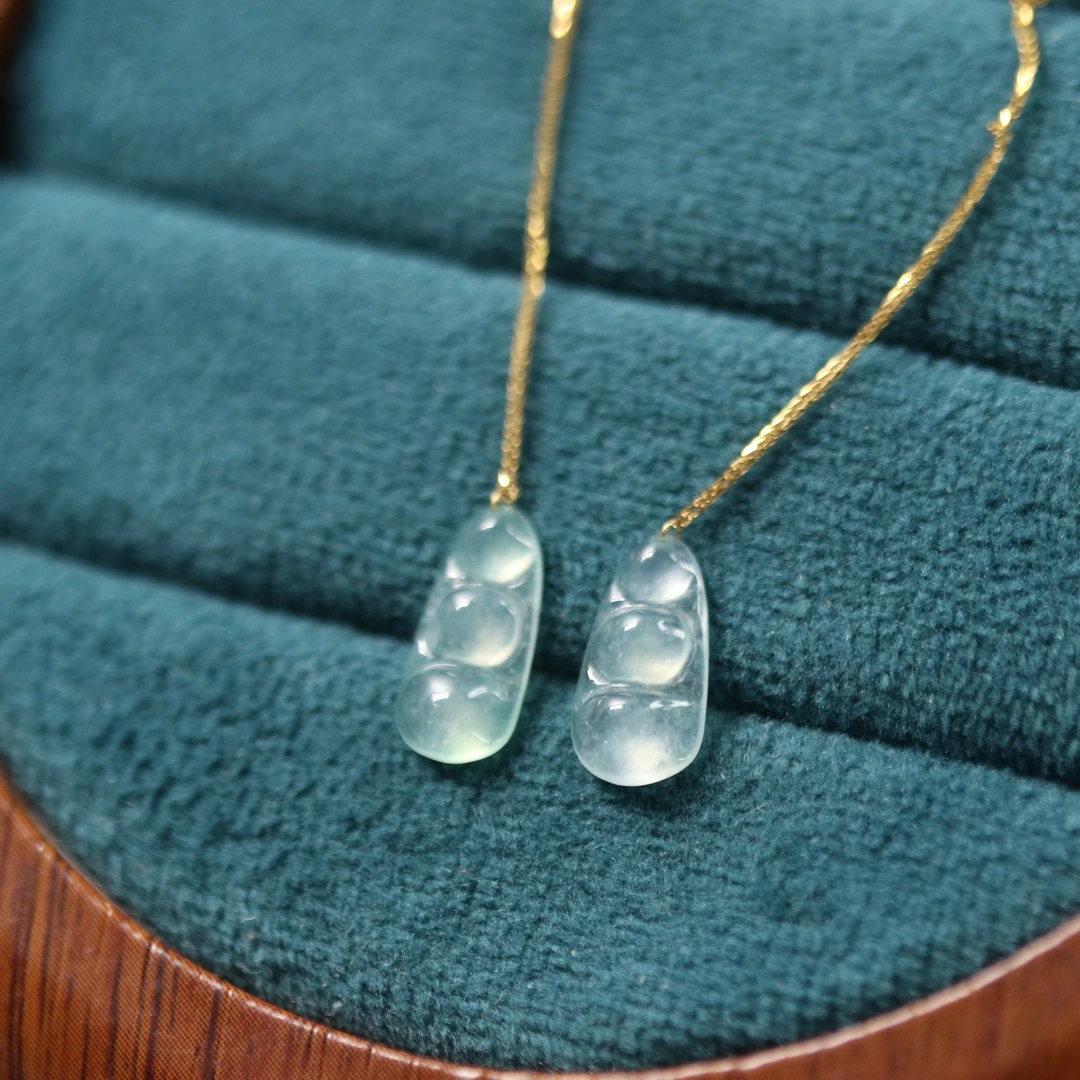 4天然缅甸翡翠A货18k耳饰/600151/上海嘉禾拍卖