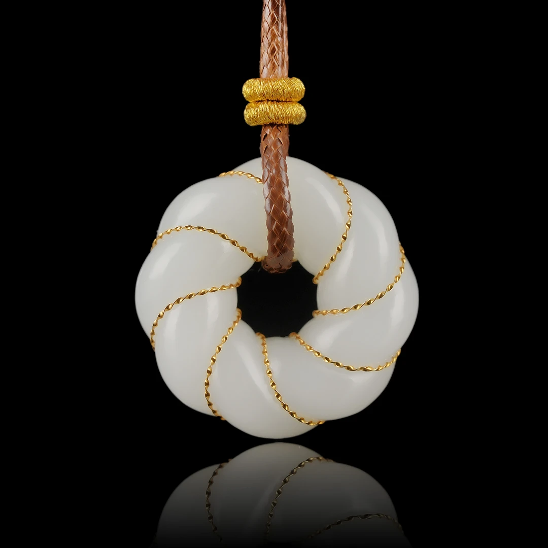 典藏级 新疆和田白玉平安扣吊坠 29*12mm± H112603