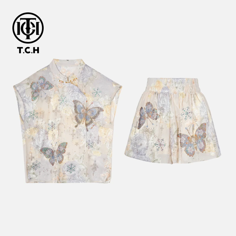 TCH私服烫钻工艺新时尚淑女百搭新潮流T恤轻奢T75B07E5052轻奢tch