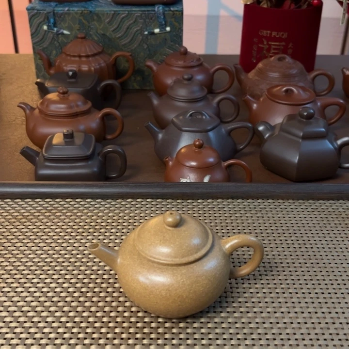 紫砂茶壶水平黄段手工壶