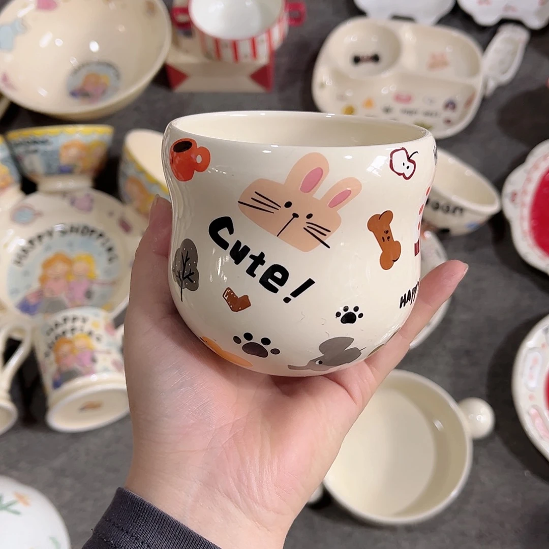 月亮小狗杯子陶瓷餐具