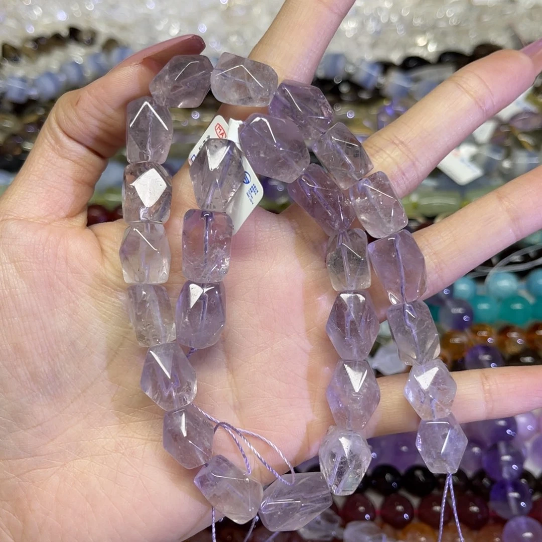 水晶颈饰未镶嵌天然紫水晶卡10✖️14长条