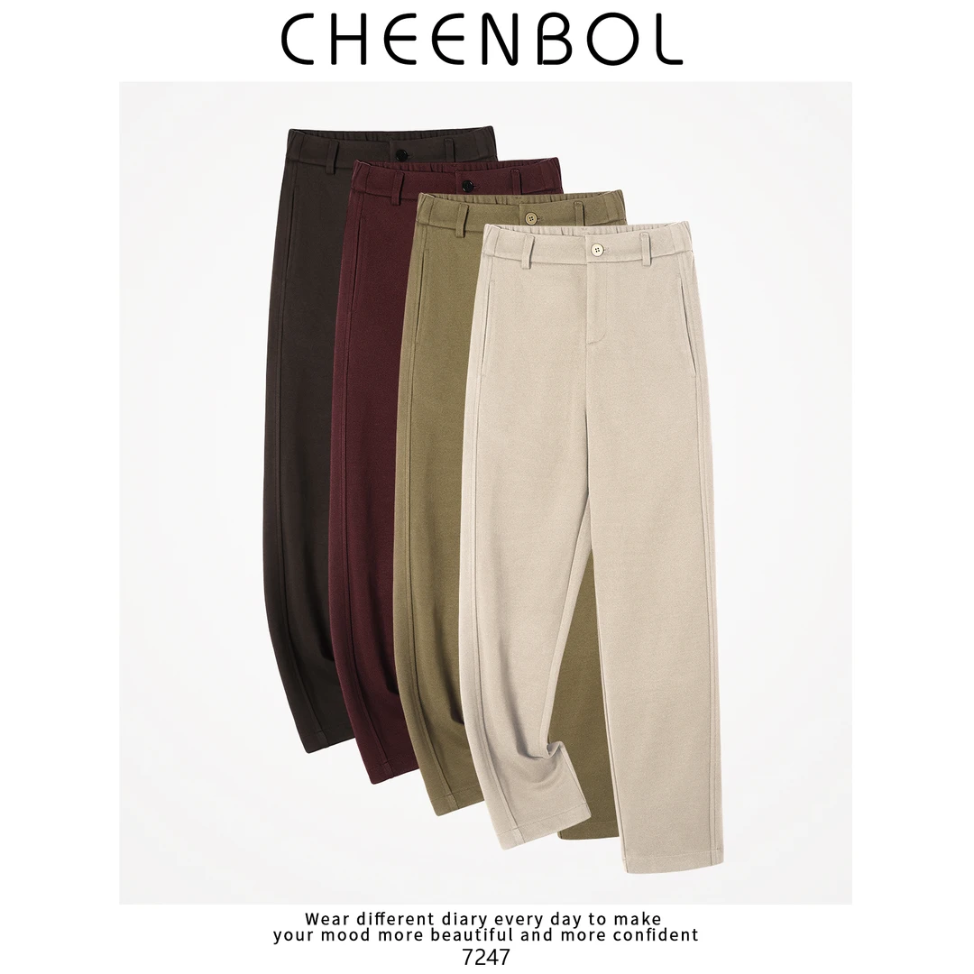 7247毛呢法棍裤女秋冬新款小个子直筒裤通勤百搭高腰显瘦休闲长裤