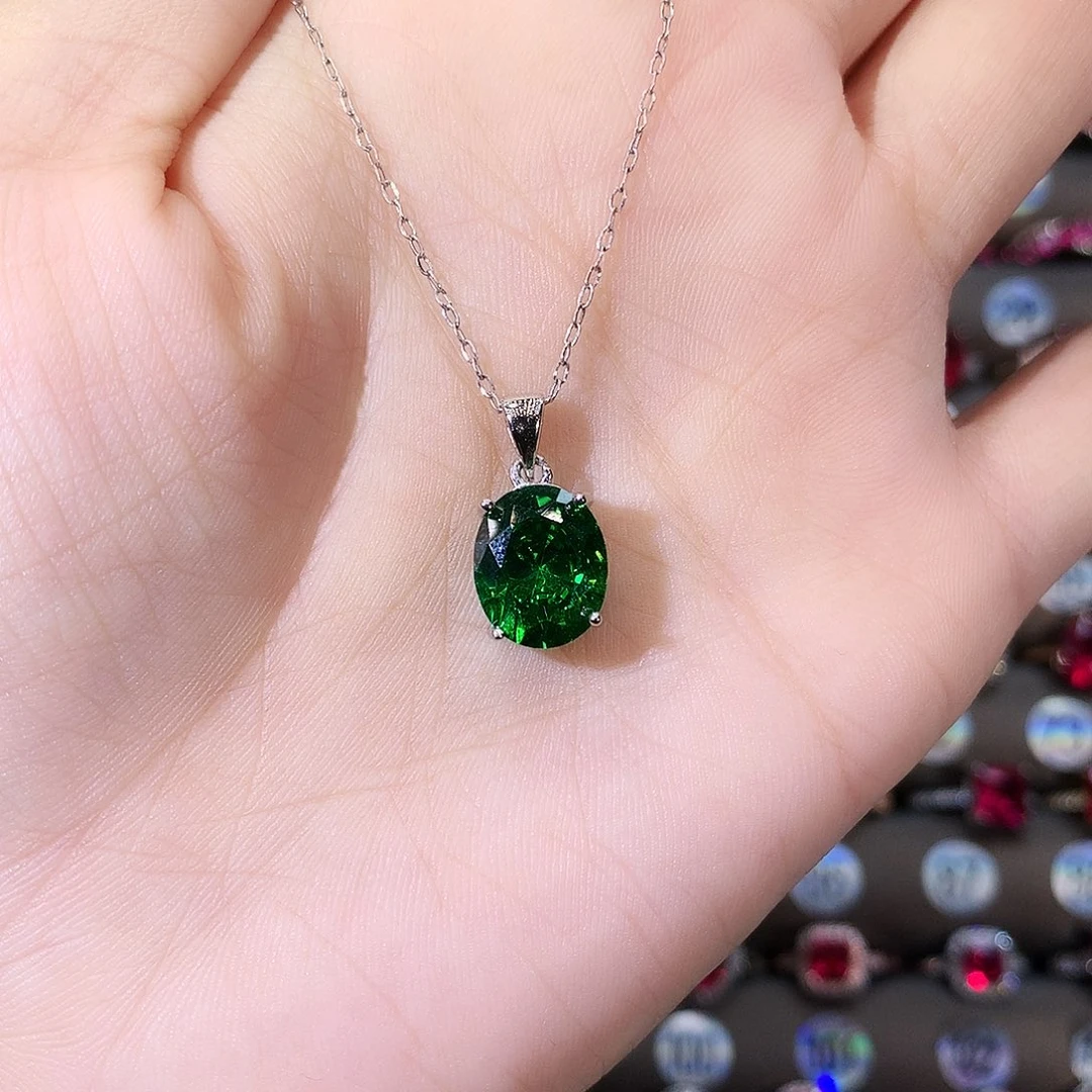 颈饰银S925镶嵌碧玺白810