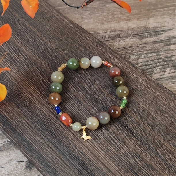 【春日蝶序】盐源玛瑙南红随形设计款单圈手串（多样性发其一）