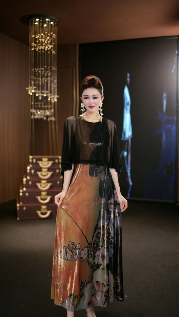 (娴儿)-高贵气质轻奢优雅夏季设计师连衣裙 D29168