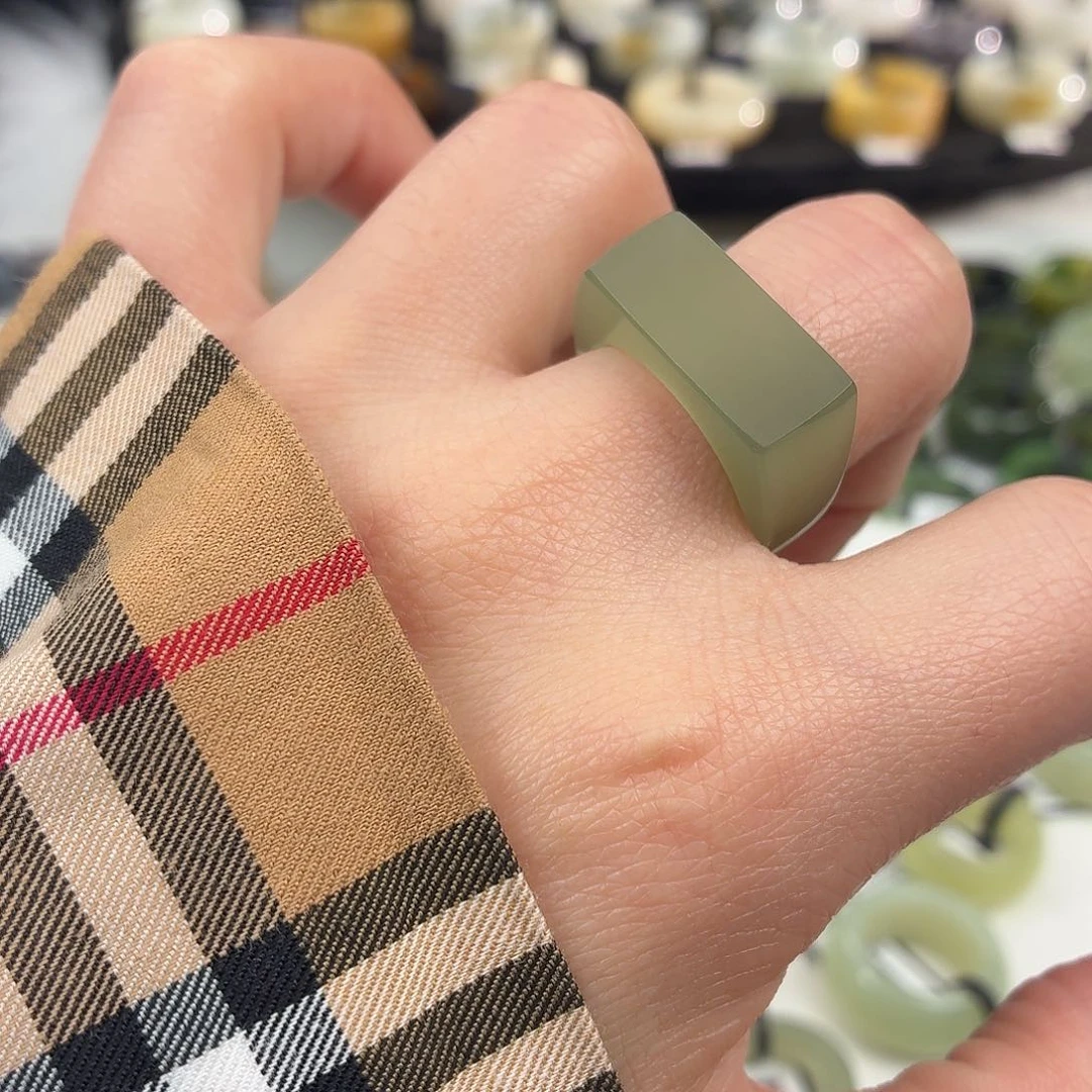 和田玉未镶嵌戒指S72晴水马鞍18.1