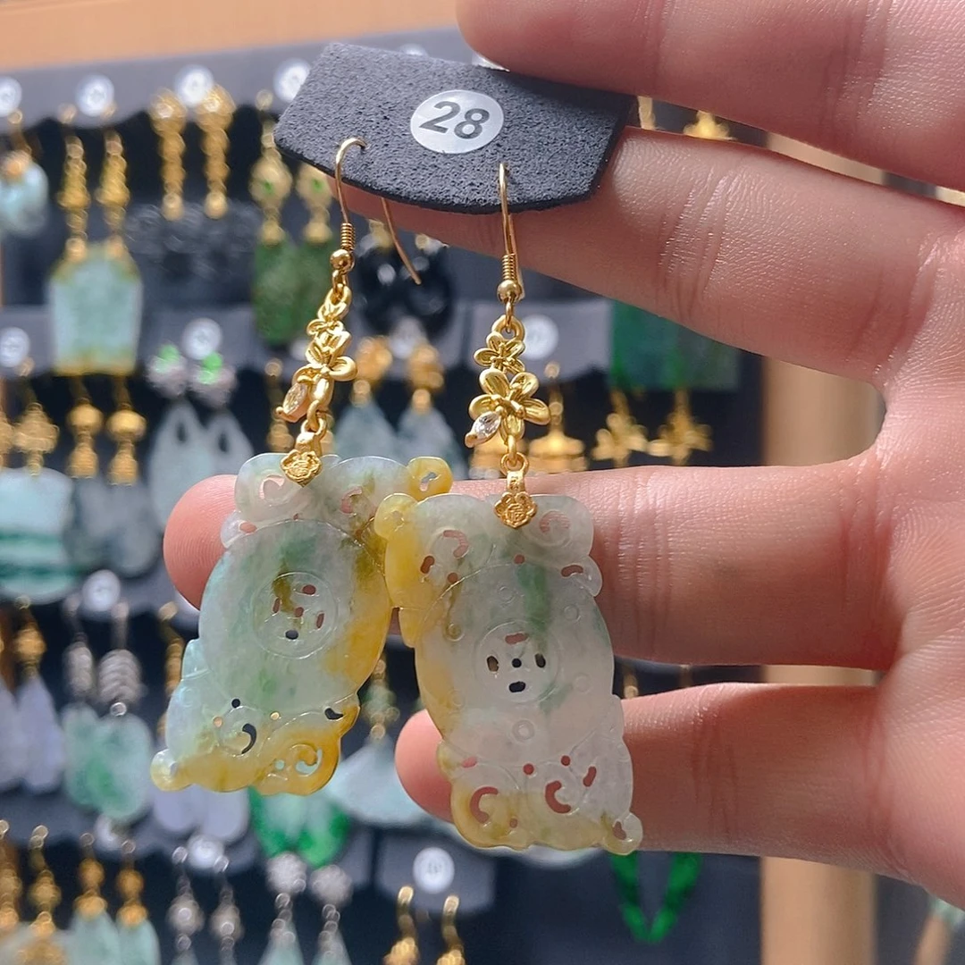 翡翠未镶嵌耳饰翡翠