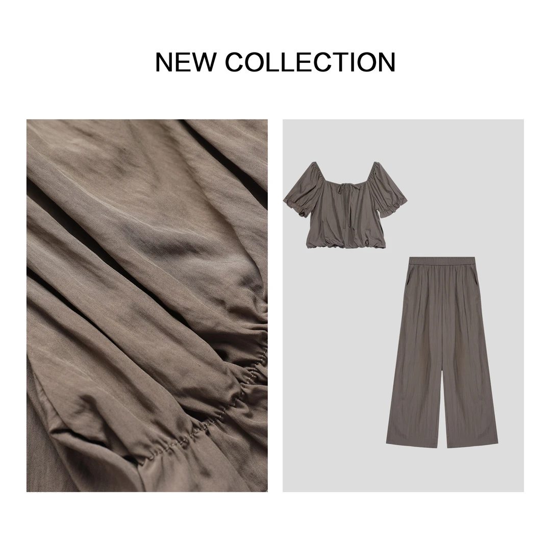 【婷婷专属】D1F38010A 女士秋季简约纯色休闲裤套装