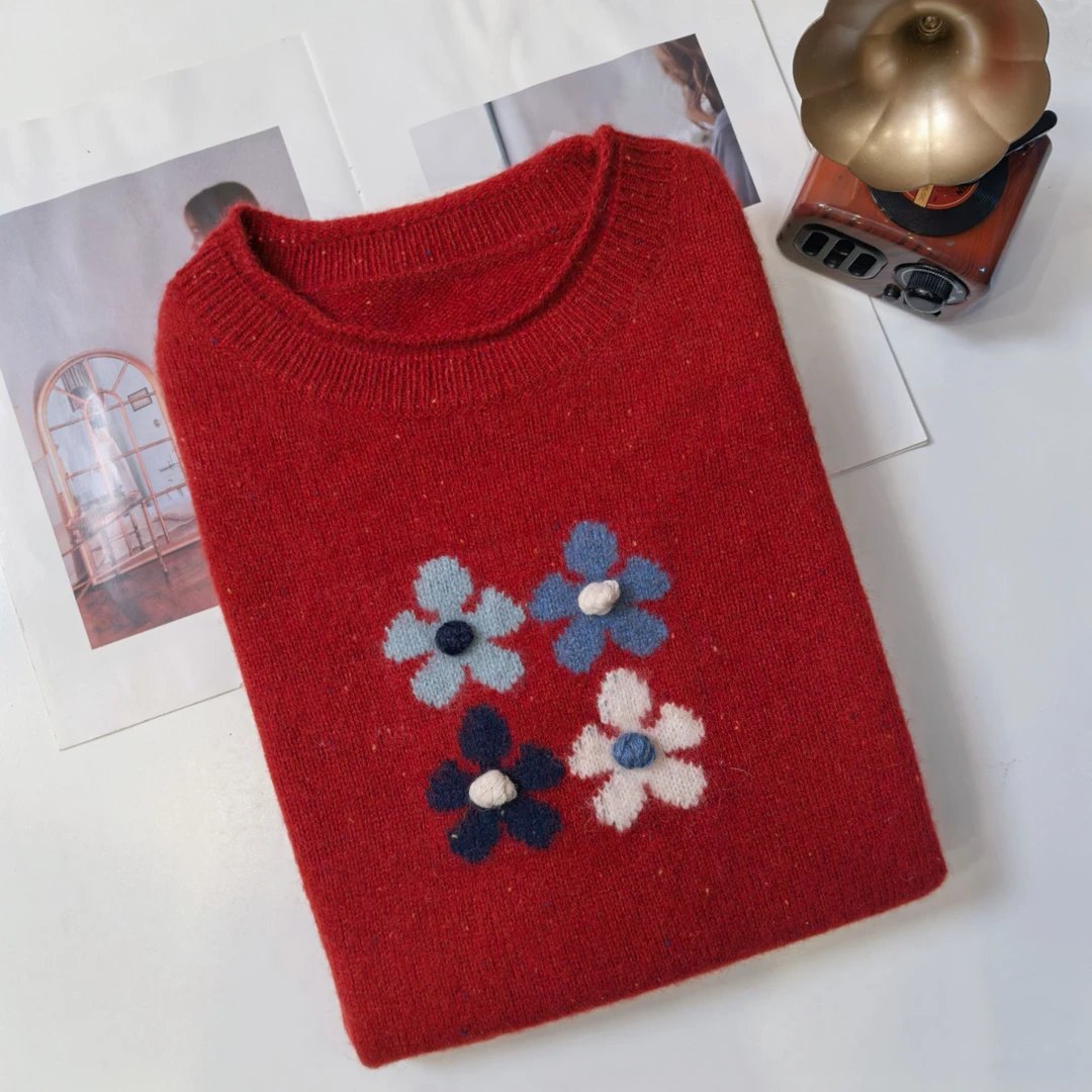 D043长袖上衣针织毛衣上衣女