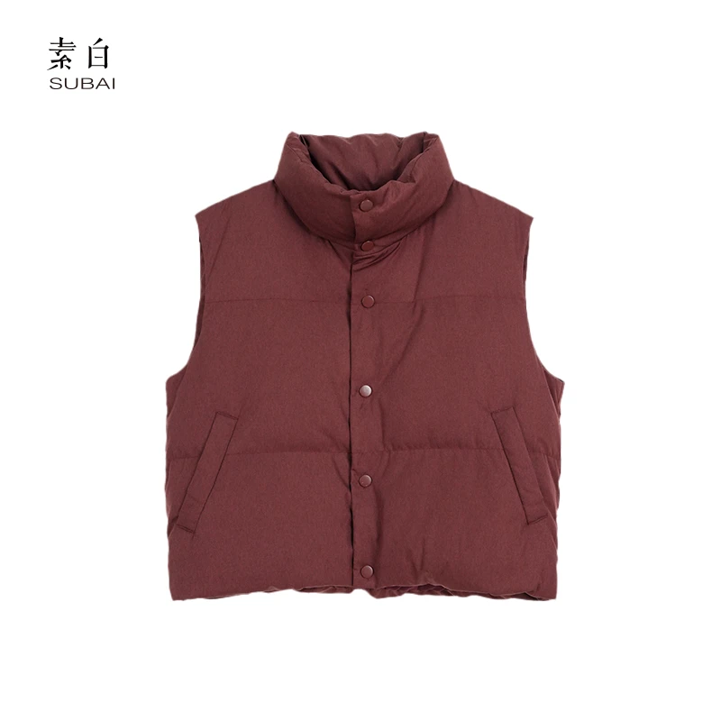 素白新品上新【小小鹅】J02104时尚休闲百搭加厚保暖鹅绒马甲羽绒服