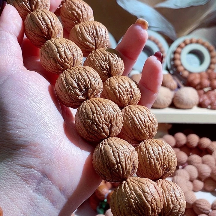 社***王手串猴头核桃野生闷墩大桃心