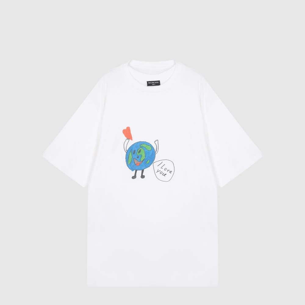 BALENCIAGA巴黎世家印花圆领男体恤衫短袖T恤657059TKV949000