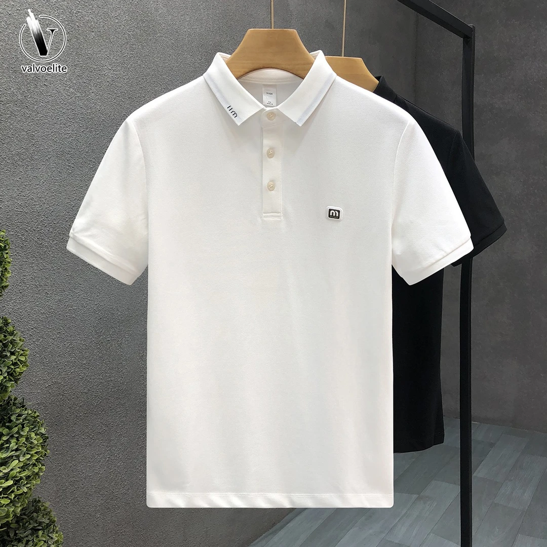 VALVOELITE高品质简约短袖衫男款潮流翻领休闲恤夏季新款男士上衣