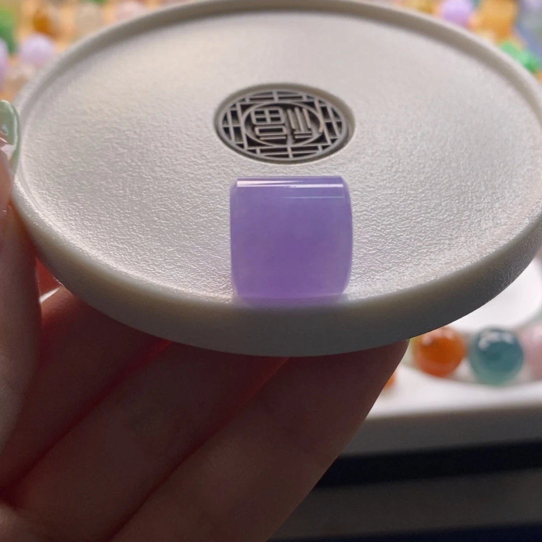 翡翠未镶嵌颈饰浓紫桶珠卡13+