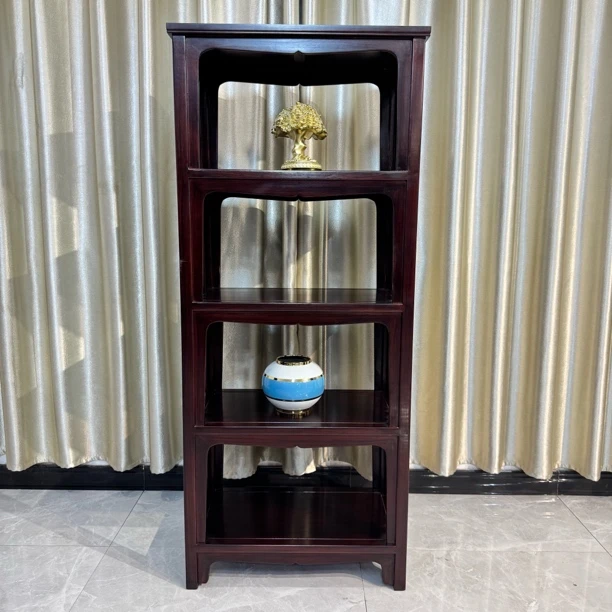 黑酸枝书架书柜储物架茶水架实木 尺寸63*36*152cm