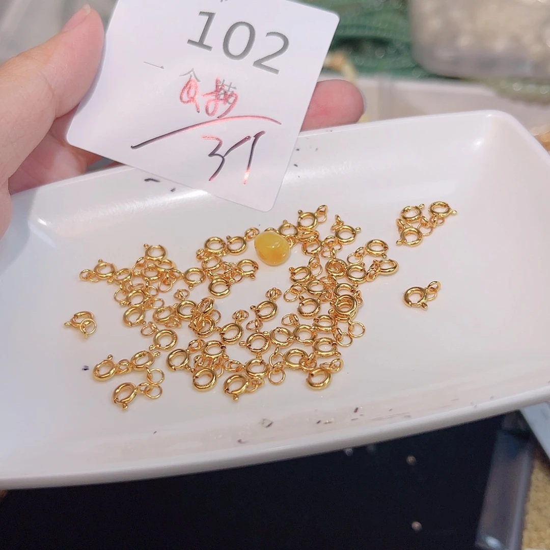 银S925镀金镶嵌珠宝半成品水晶102 。