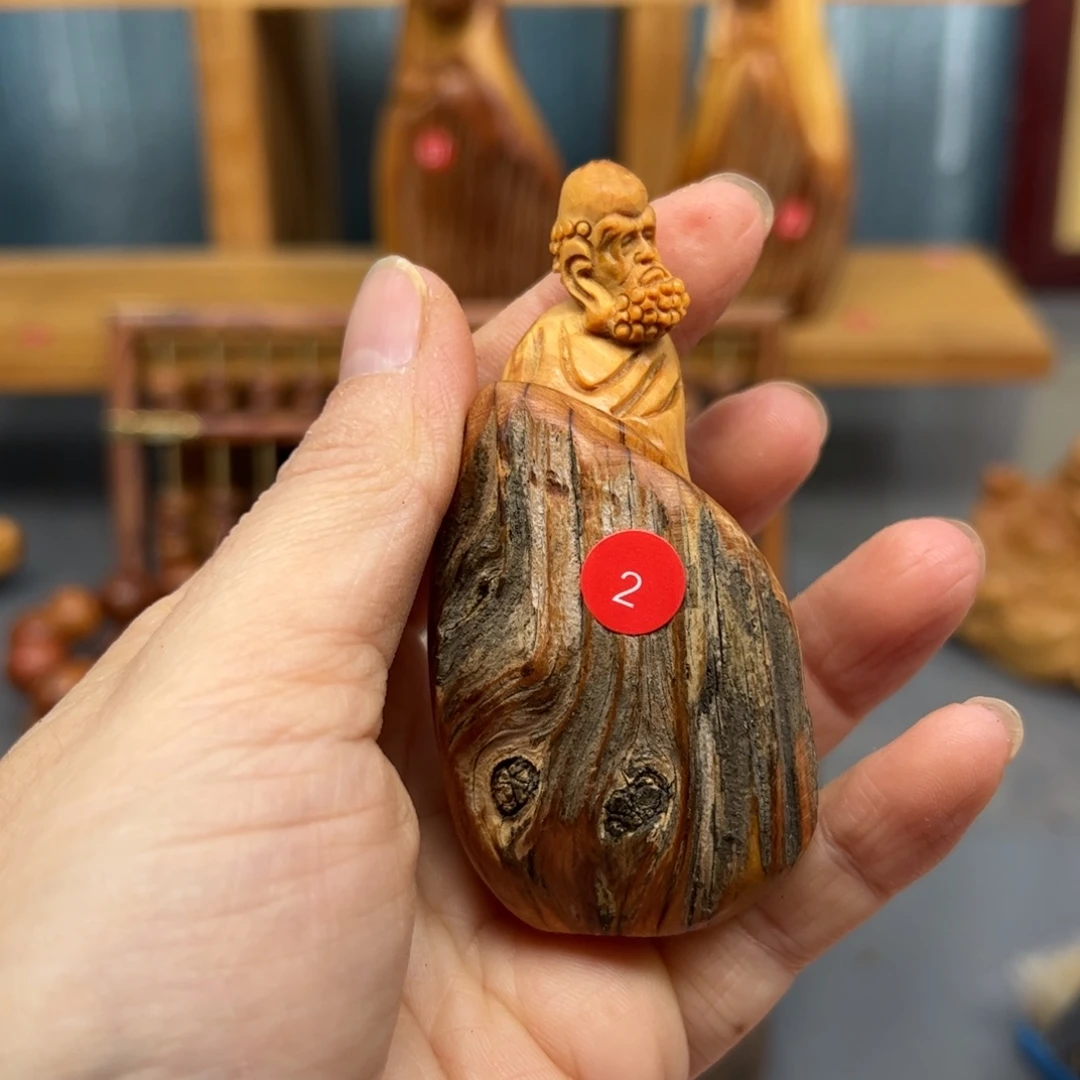 自***菲木崖柏木摆件手把件，