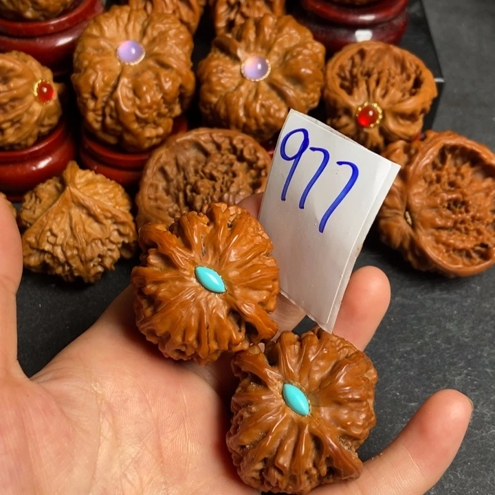 把件文玩核桃白狮子977