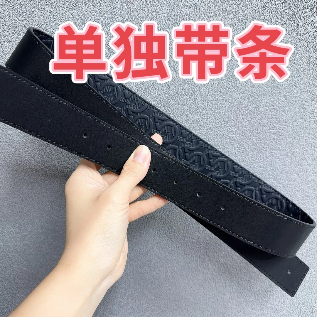 F 3.8cm（单独带条）单印花3.8款 新款男士腰带双面带