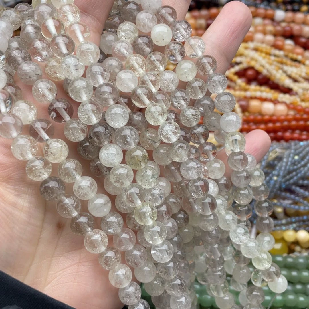 玛瑙/玉髓珠宝半成品未镶嵌两条装8mm阿赛水晶圆珠