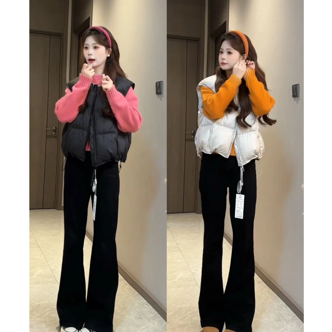 2025秋冬新款时尚一整套气质宽松甜美减龄毛衣马甲裤子三件套