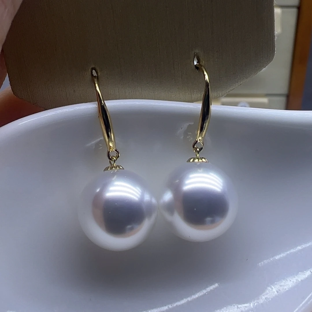 淡水珍珠耳饰18K金镶嵌