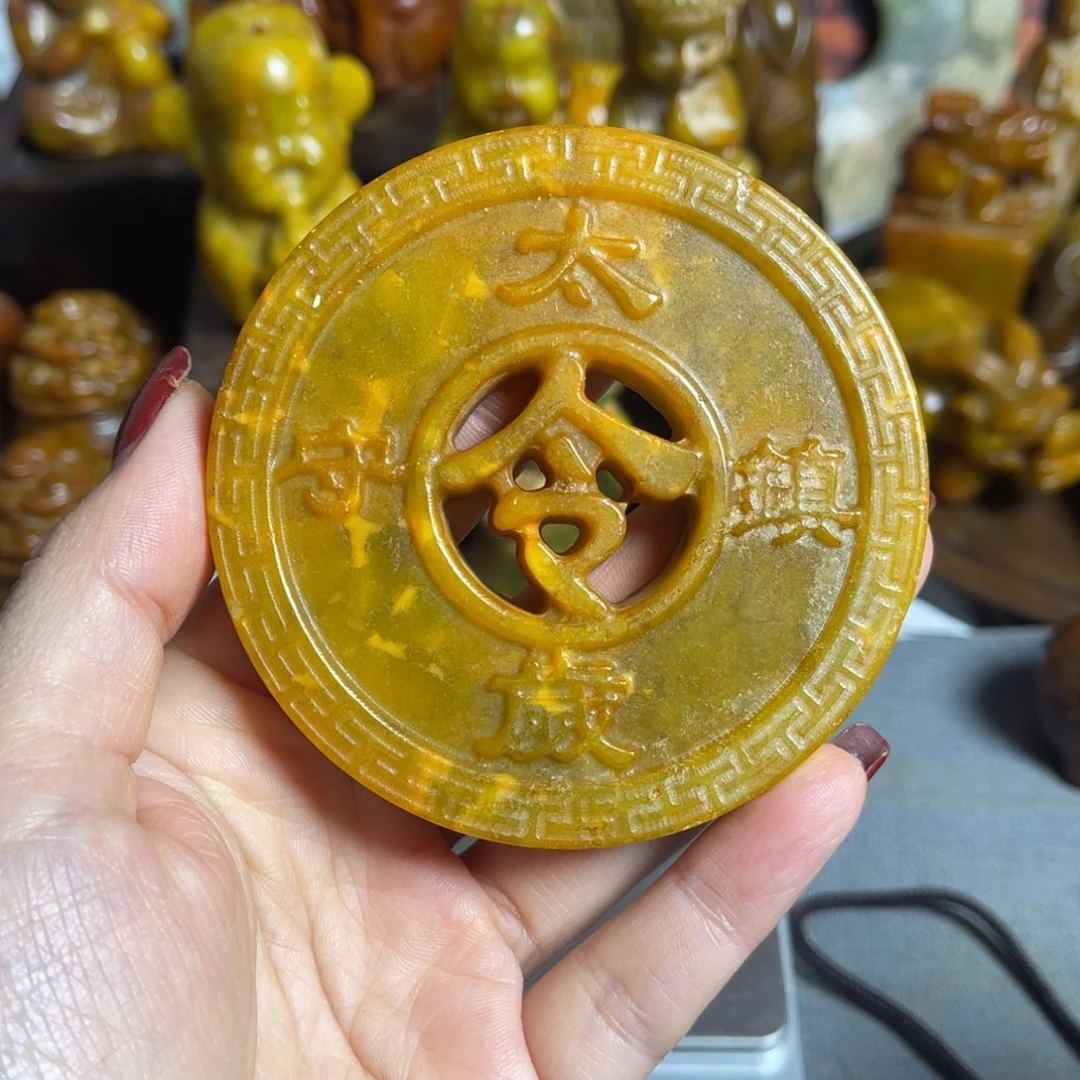 蛇纹石玉合金颈饰