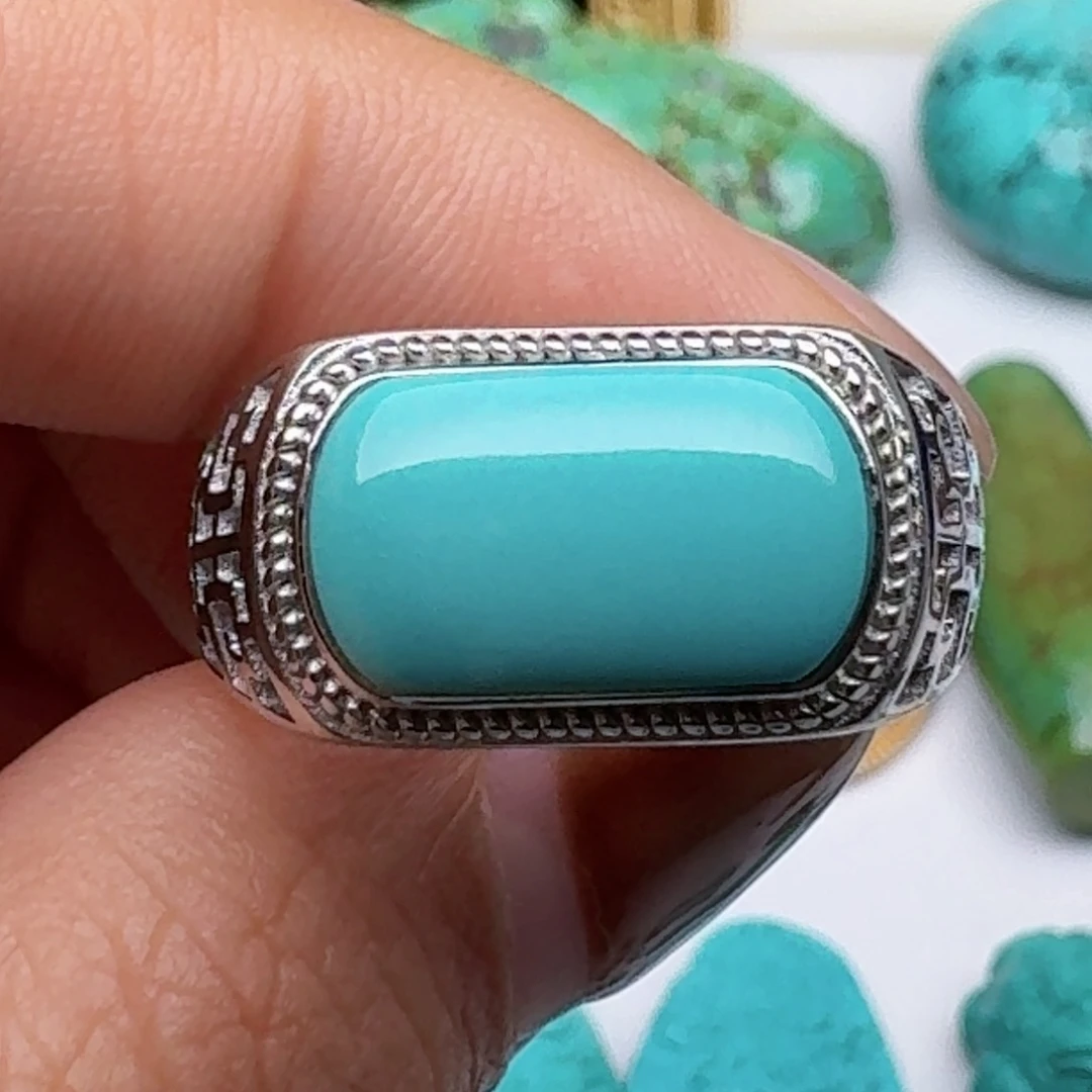 绿松石银S925镶嵌珠宝奇石