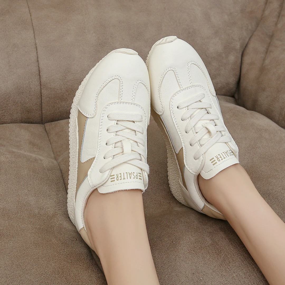 【内里羊皮】头层牛皮阿甘鞋女厚底百搭休闲德训老爹鞋皮面女板鞋