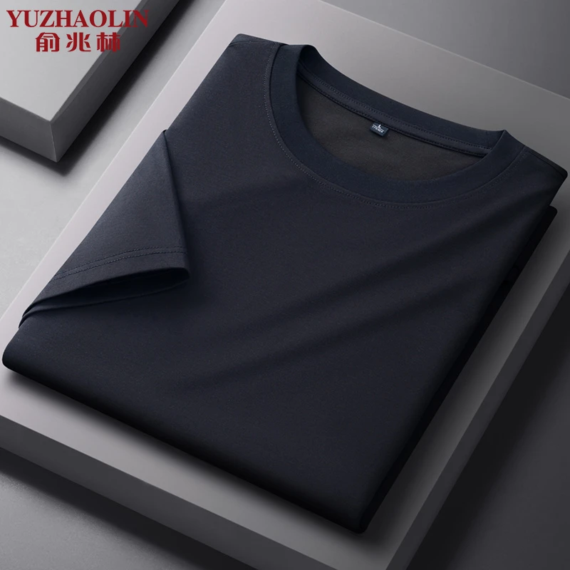 俞兆林青春潮流韩版黑色上衣夏季男士短袖薄T恤抗菌透气圆领半袖