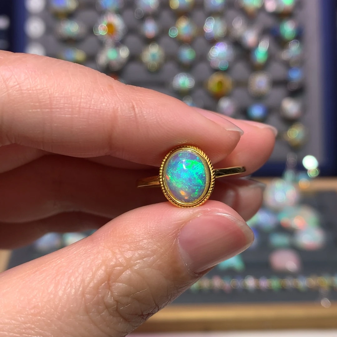 银S925镶嵌欧泊戒指款式