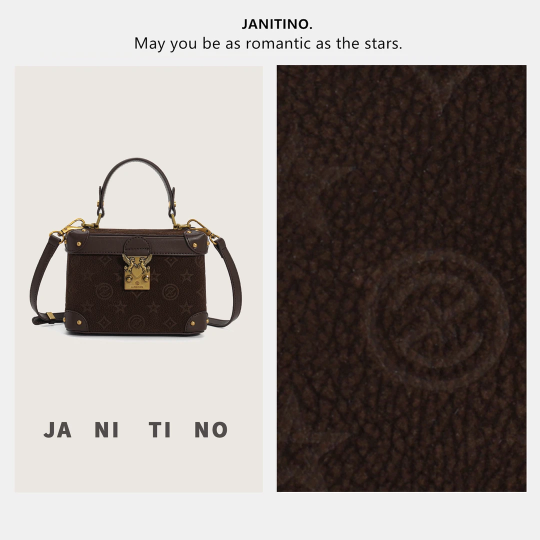 JANITINO/佳妮蒂诺当季新款时尚轻奢小香风手提女士包286棕