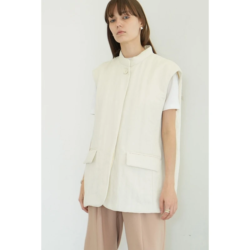 【MonTendre】休闲上衣时尚纯色简约松本 客供面料细腻网孔感马夹