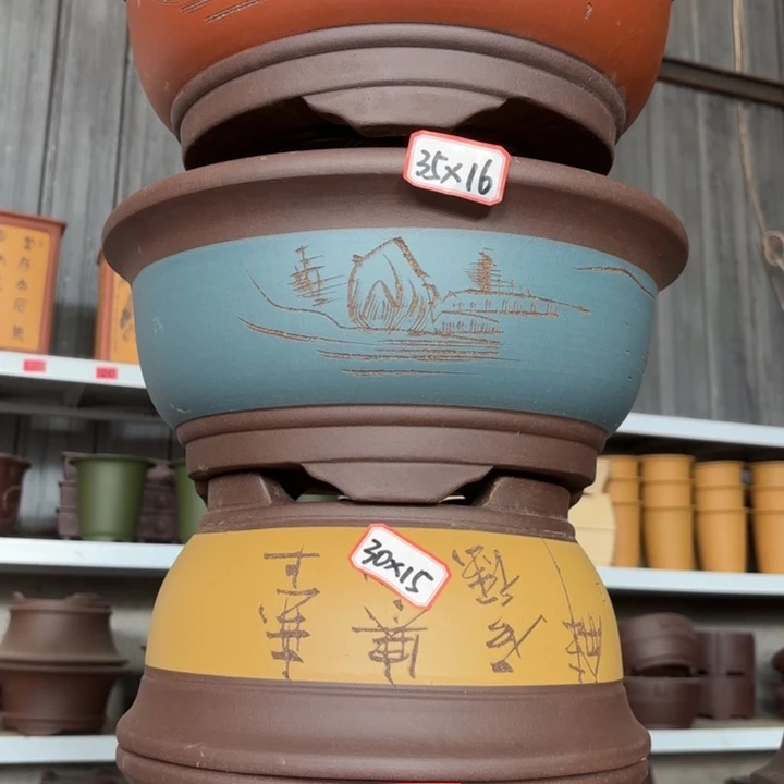 紫砂花盆100-4。